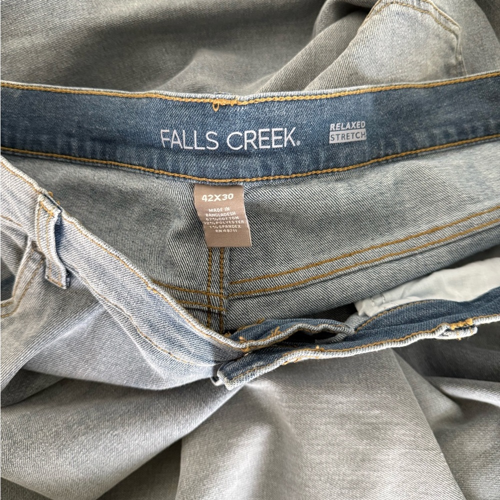 Falls Creek Men’s Light Blue Relaxed Stretch Denim Jeans Size 42 - Picture 8 of 10